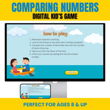 Load image into Gallery viewer, Comparing Numbers Digital Kids Math Game - The Bea &amp; Charlie Paper Shop
