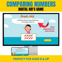 Load image into Gallery viewer, Comparing Numbers Digital Kids Math Game - The Bea &amp; Charlie Paper Shop
