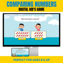 Load image into Gallery viewer, Comparing Numbers Digital Kids Math Game - The Bea &amp; Charlie Paper Shop
