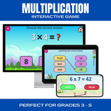 Load image into Gallery viewer, Multiplication Interactive Animated Game for grades 3 - 5 - The Bea &amp; Charlie Paper Shop
