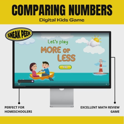 Comparing Numbers Digital Kids Math Game