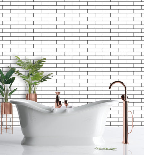 1:12 Scale Dollhouse Printable Glass Subway Tile - White - The Bea & Charlie Paper Shop