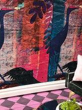 Load image into Gallery viewer, 1:12 Scale Dollhouse Wallpaper - Multi Colored Birds Abstract Painting - The Bea &amp; Charlie Paper Shop
