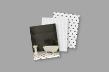 Load image into Gallery viewer, 1:12 Scale - INCH Dollhouse Glass Tile Wallpaper Black and White Bundle Printable Craft Miniature - The Bea &amp; Charlie Paper Shop
