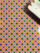 Load image into Gallery viewer, 1:6 Scale Barbie House Pink and Cobalt Blue Glass Moroccan Tiles Dollhouse Wallpaper - The Bea &amp; Charlie Paper Shop
