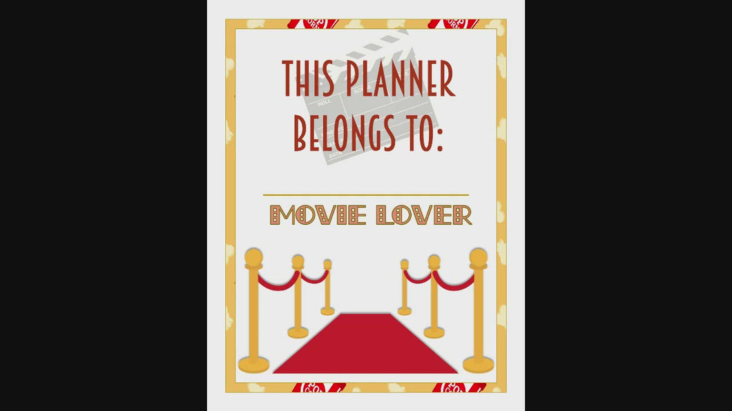 Movie Night Film Log & Weekly Planner Complete Set PLUS BONUS!