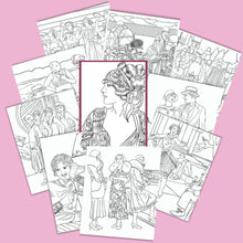 Load image into Gallery viewer, 8 x 11 Roaring 20&#39;s Flapper Girl DIY Wall Art Adult Coloring Pages - The Bea &amp; Charlie Paper Shop
