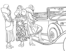 Load image into Gallery viewer, 8 x 11 Roaring 20&#39;s Flapper Girl DIY Wall Art Adult Coloring Pages - The Bea &amp; Charlie Paper Shop
