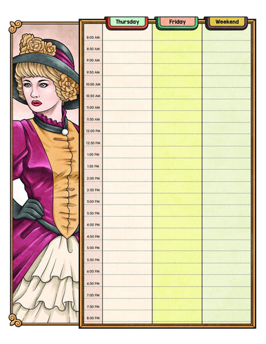 8 x 11 Vintage Victorian Doll Journal & Weekly/Monthly Planner - The Bea & Charlie Paper Shop
