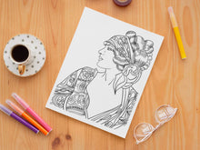 Load image into Gallery viewer, Art Deco Journal &amp; Weekly/Monthly Planner with BONUS Adult Coloring Page 8.5 x 11 - The Bea &amp; Charlie Paper Shop
