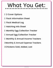 Load image into Gallery viewer, Backyard Chicken Journal, Chicken Management Planner PLUS BONUS Backyard Chickens Quick Start Guide - The Bea &amp; Charlie Paper Shop
