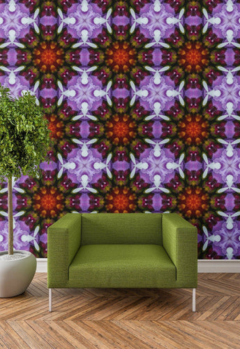 Big Purple Abstract Blossoms Dollhouse Wallpaper & Book Covers - 1:12 Scale - The Bea & Charlie Paper Shop