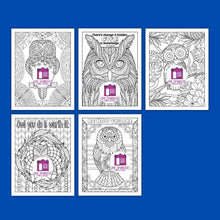 Load image into Gallery viewer, Bohemian Owls Adult Coloring Pages Apple Pigment App Compatible - The Bea &amp; Charlie Paper Shop
