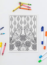 Load image into Gallery viewer, Bohemian Owls Adult Coloring Pages Apple Pigment App Compatible - The Bea &amp; Charlie Paper Shop
