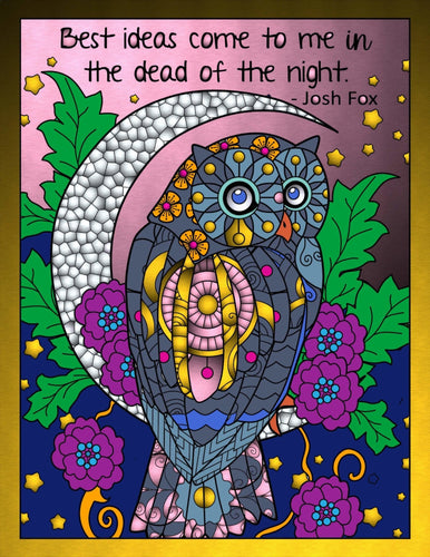 Bohemian Owls Adult Coloring Pages Apple Pigment App Compatible - The Bea & Charlie Paper Shop