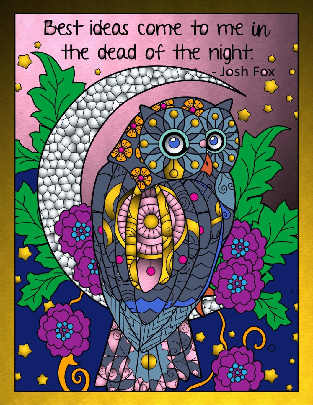 Bohemian Owls Adult Coloring Pages Apple Pigment App Compatible - The Bea & Charlie Paper Shop