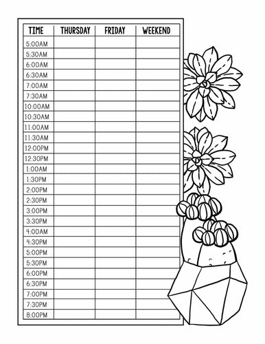 Cactus Coloring Pages Weekly Goals Planner & Journal Set Pigment App - The Bea & Charlie Paper Shop