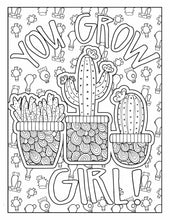 Load image into Gallery viewer, Cactus Succulents Coloring Pages with Snarky Quotes Apple Pigment App Compatible - The Bea &amp; Charlie Paper Shop
