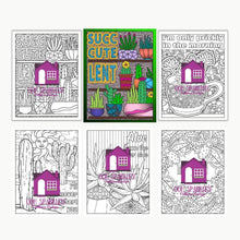 Load image into Gallery viewer, Cactus Succulents Coloring Pages with Snarky Quotes Apple Pigment App Compatible - The Bea &amp; Charlie Paper Shop
