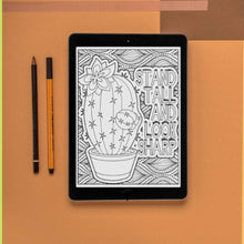 Load image into Gallery viewer, Cactus Succulents Coloring Pages with Snarky Quotes Apple Pigment App Compatible - The Bea &amp; Charlie Paper Shop
