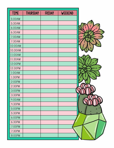 Cactus Succulents Weekly Goals Student Planner & Journal Set - The Bea & Charlie Paper Shop