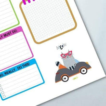 Load image into Gallery viewer, Cat To Do List Note Page, Day Planner Insert, Daily Planner Printable, Blank Calendar, Checklist, Cat Art To Do List - The Bea &amp; Charlie Paper Shop
