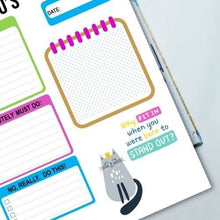 Load image into Gallery viewer, Cat To Do List Note Page, Day Planner Insert, Daily Planner Printable, Mini Calendar Printable, Blank Calendar, Checklist Printable - The Bea &amp; Charlie Paper Shop

