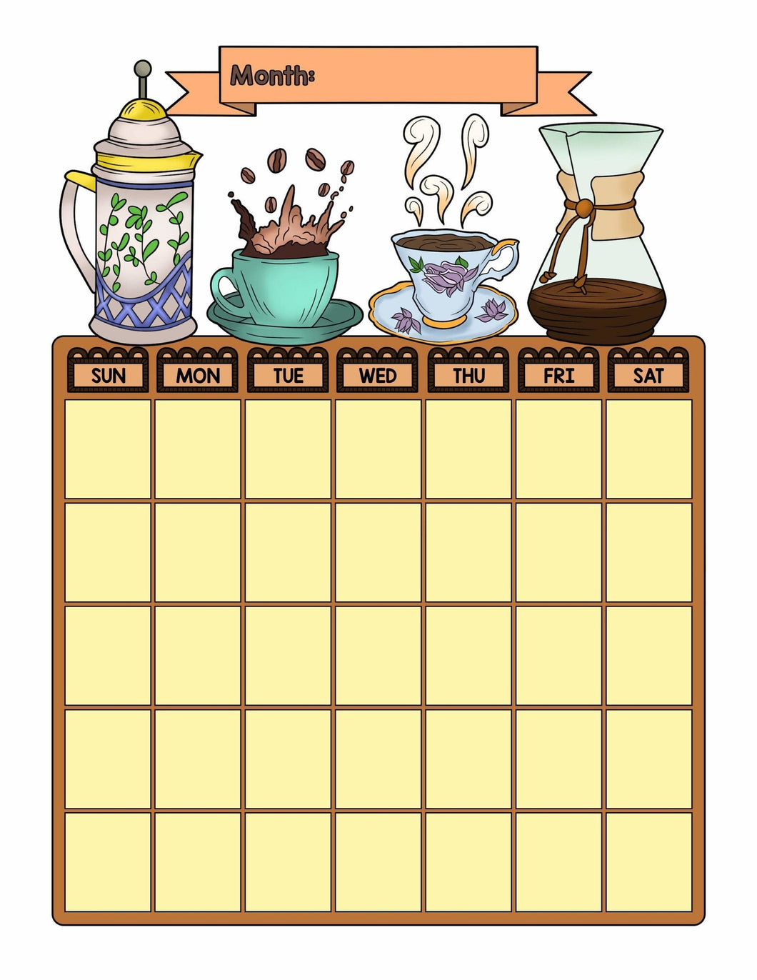 Coffee Time Weekly Goals Planner & Journal Set Plus BONUS - The Bea & Charlie Paper Shop