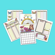 Load image into Gallery viewer, Colorful Butterflies Weekly Goals Planner &amp; Journal Set Plus BONUS - The Bea &amp; Charlie Paper Shop
