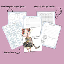 Load image into Gallery viewer, Crochet Project Goals Planner &amp; Journal Plus BONUS Puzzle - The Bea &amp; Charlie Paper Shop
