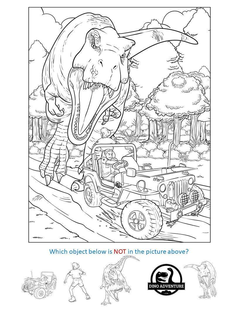 Dinosaur Scavenger Hunt, Seek and Find Printable Coloring Activity Page, Dinosaur Coloring Pages, Dinosaur Activity Pages Plus BONUS! - The Bea & Charlie Paper Shop