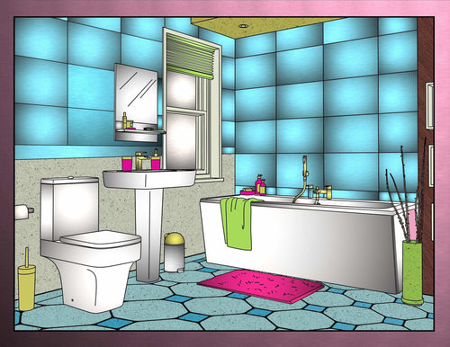 Dollhouse Interior Rooms Coloring Pages Full Set - The Bea & Charlie Paper Shop