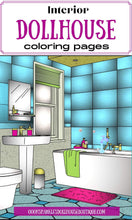 Load image into Gallery viewer, Dollhouse Interior Rooms Coloring Pages Full Set - The Bea &amp; Charlie Paper Shop
