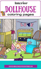 Load image into Gallery viewer, Dollhouse Interior Rooms Coloring Pages Full Set - The Bea &amp; Charlie Paper Shop
