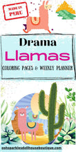 Load image into Gallery viewer, Drama Llamas Weekly Goals Coloring Planner &amp; Journal Set Apple Pigment App - The Bea &amp; Charlie Paper Shop
