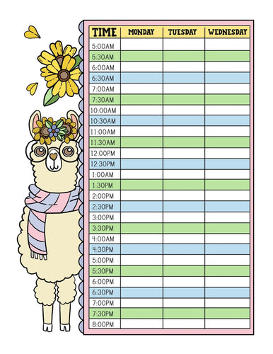 Drama Llamas Weekly Goals Planner & Journal Set Fully Colored - The Bea & Charlie Paper Shop