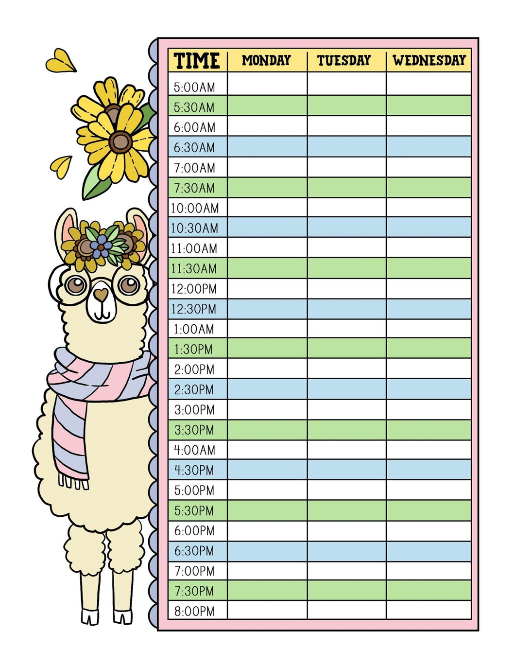 Drama Llamas Weekly Goals Planner & Journal Set Fully Colored - The Bea & Charlie Paper Shop