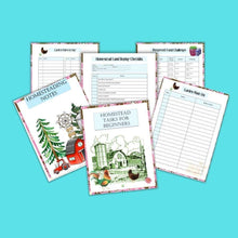 Load image into Gallery viewer, Editable PDF, Fillable PDF, Homestead Planner, Homestead Management, Farm Planner for Beginners Plus BONUS Gifts! - The Bea &amp; Charlie Paper Shop
