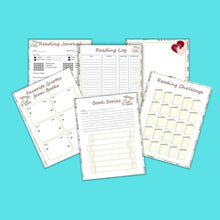 Load image into Gallery viewer, Editable PDF, Fillable PDF, Personalized Reading Journal, Custom Journal, Reading Log, Personalized Book Tracker, Book Journal, Kids Reading - The Bea &amp; Charlie Paper Shop
