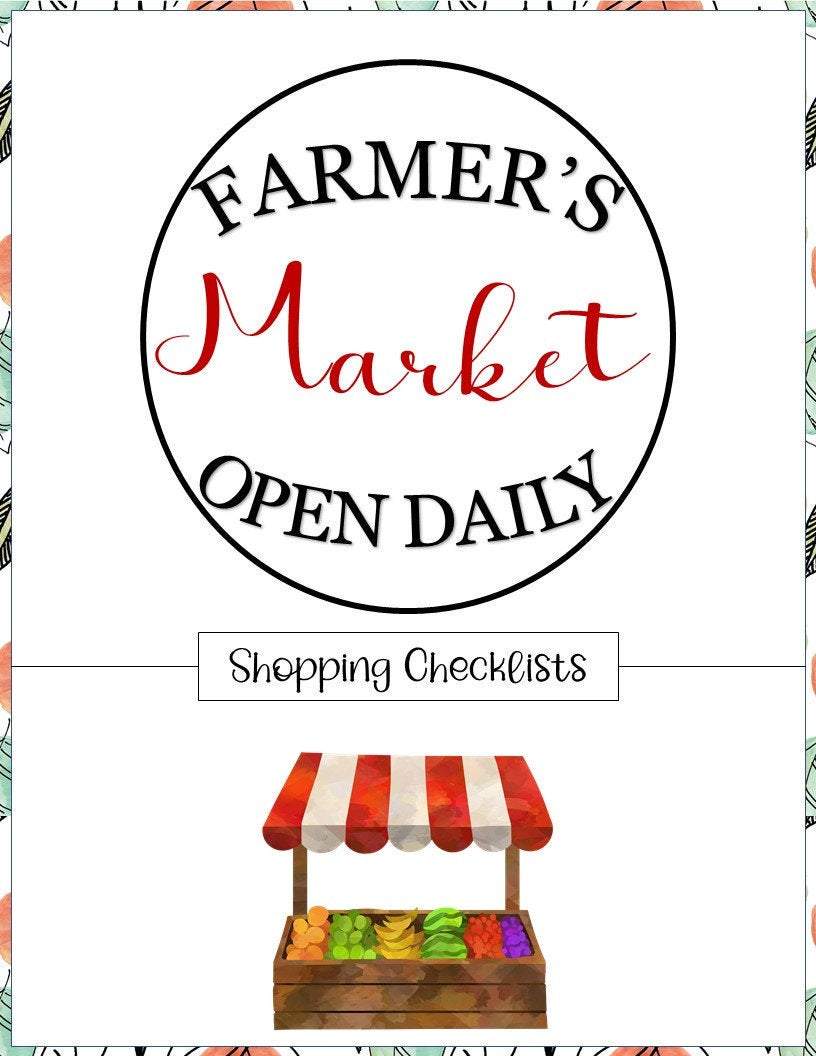Farmer's Market Grocery Shopping List & Harvest Meal Planner Set Plus BONUS Gift! - The Bea & Charlie Paper Shop