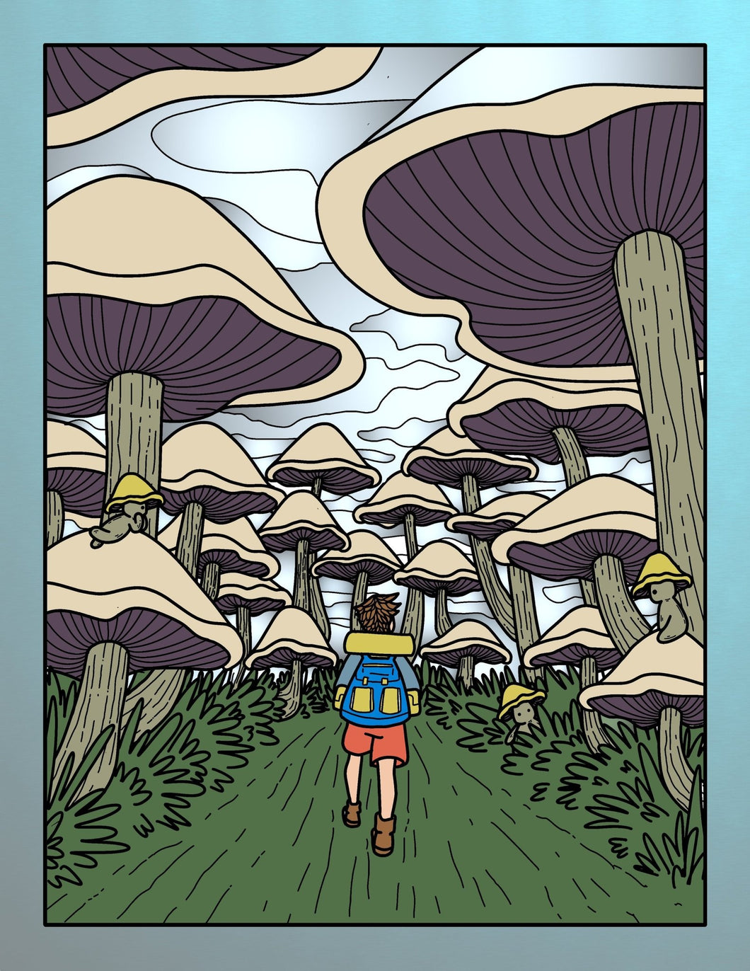 Forest Mushrooms Adult Coloring Pages DIY Wall Art Pigment App - The Bea & Charlie Paper Shop