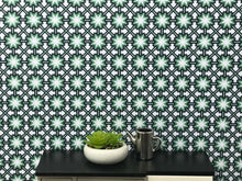 Load image into Gallery viewer, Green Glass Moroccan Tiles Dollhouse Wallpaper 1:12 Scale - The Bea &amp; Charlie Paper Shop
