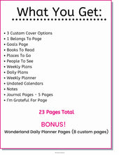 Load image into Gallery viewer, Alice in Wonderland Bullet Journal, Wonderland Journal Plus BONUS Gift!
