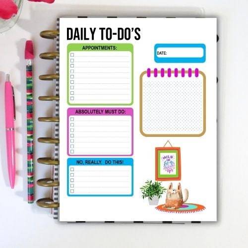 Let Me Over Think This, Cat To Do List Note Page, Planner Insert, Daily Planner Printable, Blank Calendar, Checklist, Funny Cat To Do List - The Bea & Charlie Paper Shop