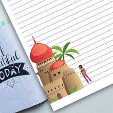 Load image into Gallery viewer, Lined Notepaper Printable, Notebook Kit, Writing Paper, Journal Paper, Arabian Art - The Bea &amp; Charlie Paper Shop
