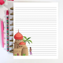 Load image into Gallery viewer, Lined Notepaper Printable, Notebook Kit, Writing Paper, Journal Paper, Arabian Art - The Bea &amp; Charlie Paper Shop

