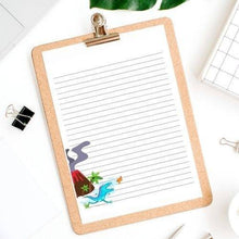 Load image into Gallery viewer, Lined Writing Paper, Lined Paper Printable, Note Page Printable, Lined Journal Paper, Note Taking Paper, Planner Inserts, Dinosaur - The Bea &amp; Charlie Paper Shop
