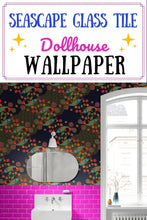 Load image into Gallery viewer, Marine Blue Seascape Glass Tile Flooring Dollhouse Wallpaper - 1:12 Scale - The Bea &amp; Charlie Paper Shop
