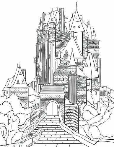 Medieval Fairy Tale Castles Adult Coloring Pages & Puzzle Activity Set - The Bea & Charlie Paper Shop