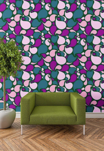 Modern Dollhouse Wallpaper and MOD Book Covers - Pink and Purple Abstract 1:12 Scale - The Bea & Charlie Paper Shop
